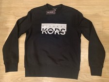 Michael Kors Men's Cotton Blen Pullover Crewneck Sweatshirt MK Logo Black S-XL