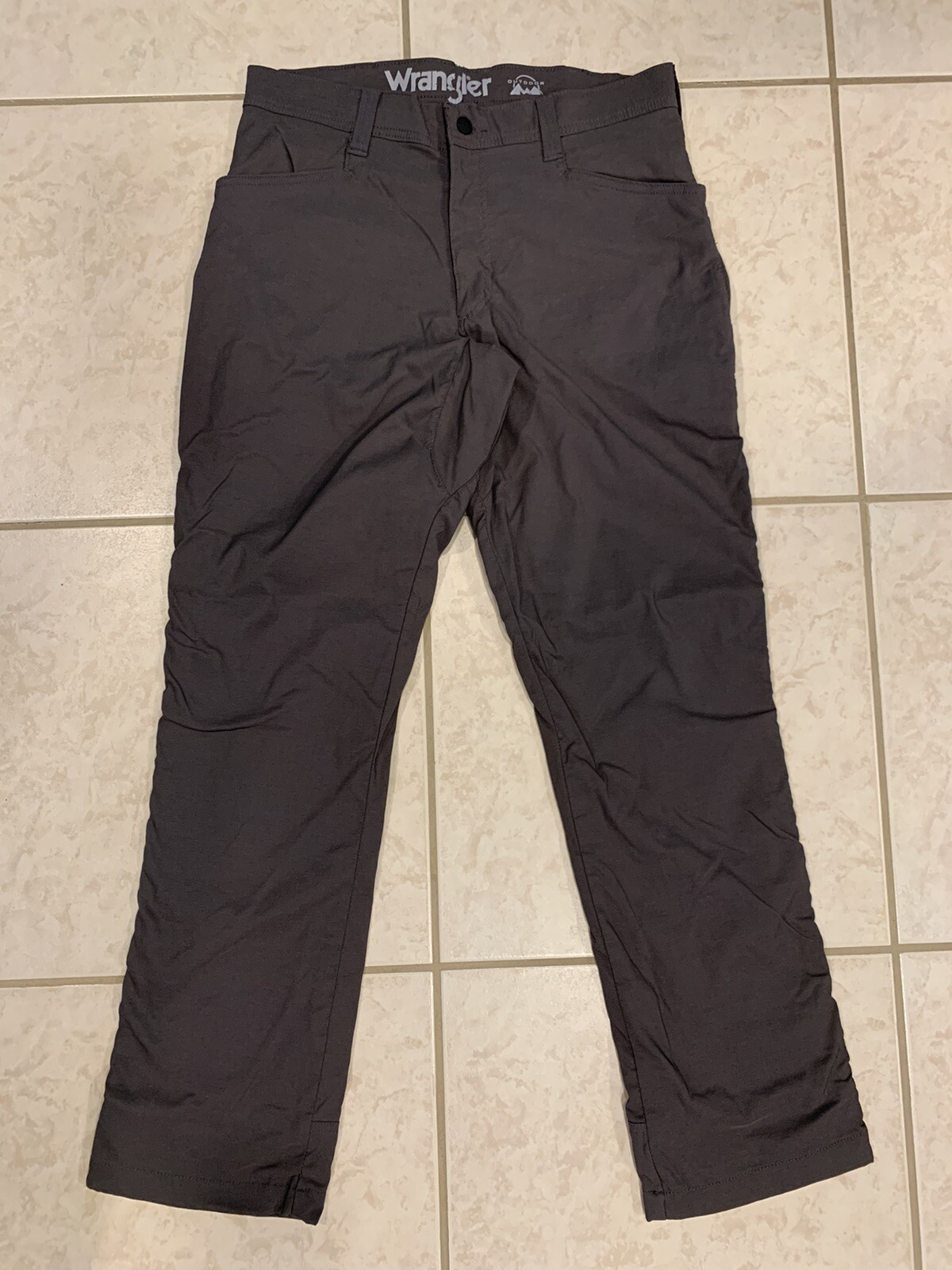 Men's 34x32 Wrangler Outdoor NW880SM Gray Stretch Fleece Lined Hiking Pants Grey eBay