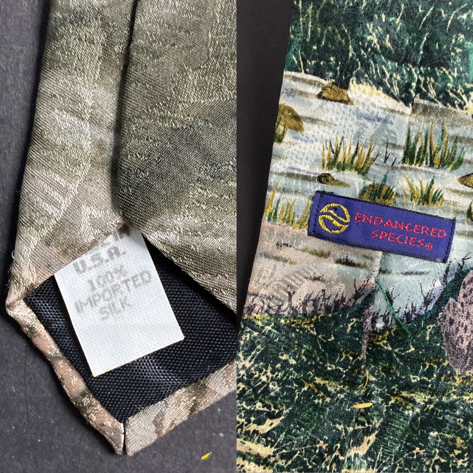 Lote/4 Gravatas WWE Espécies Ameaçadas Anos 90 Vintage Urso Leão Panda Tigre Antelope D48 - Imagem 3 de 4