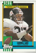 FREE SHIPPING-MINT-1990 Topps #177 Carnell Lake Steelers PLUS BONUS CARDS