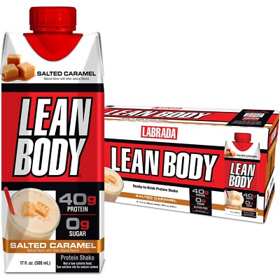 Lean Body Ready-to-Drink Salted Caramel   Protein Shake, 17 Fl Oz (Pack of 12)