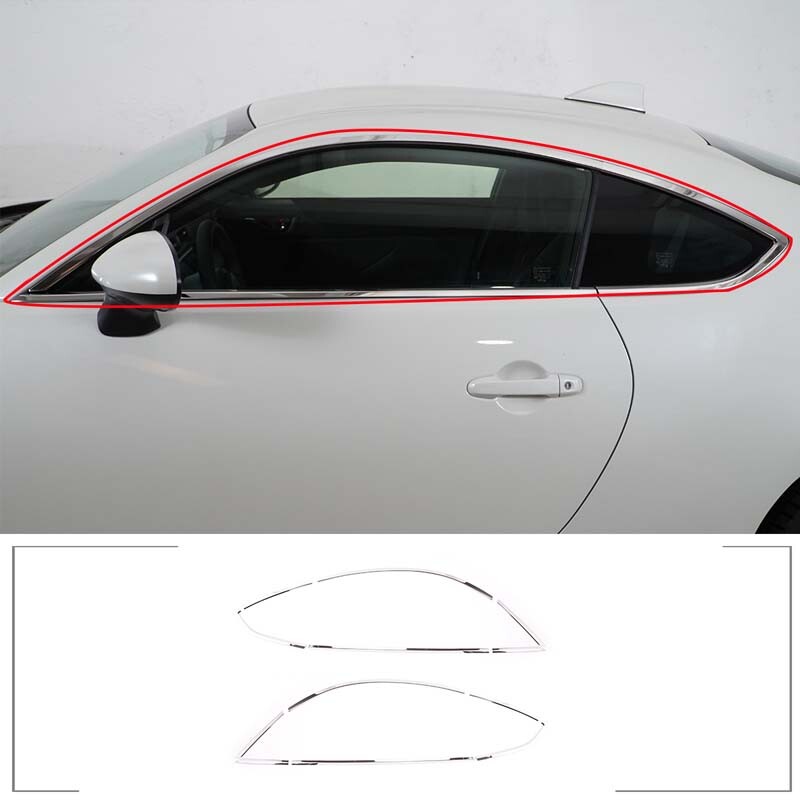 Steel Chrome Exterior Window Molding Trim Strip Decorate Kit For Subaru BRZ 2022