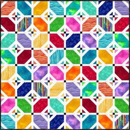 Laurel Burch Basics Royal Blue Geo Stripe Fabric Y3220-31 By the FQ - 1/4 YD - Picture 10 of 13