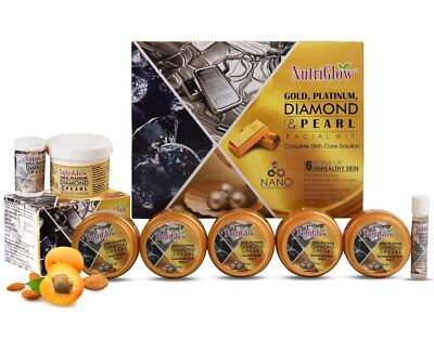 NutriGlow Gold Platinum Diamond & Pearl Facial Kit (250gm+10ml)