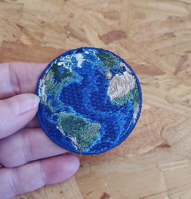 Earth - World - Planet - Earth Day - Embroidered Iron On Patch - A