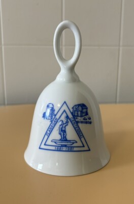 Flanagan IL Centennial 1881-1981 Souvenir 4 5/8  Tall Souvenir Porcelain Bell