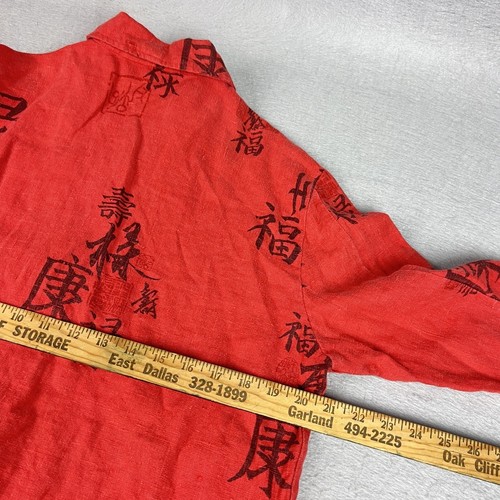 Painted Pony Linen Asian Jacket Shacket Womens XLarge Red USA Hipster Designer - Picture 6 of 8