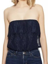 Only Hearts Women's Strapless Blue Lace Bodysuit Size Large L40916