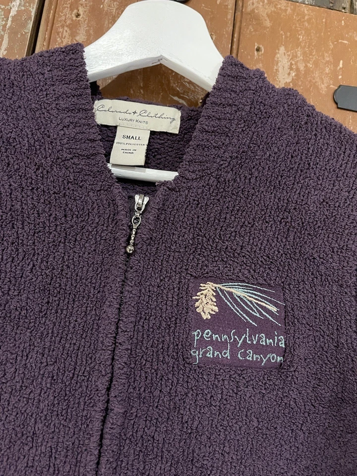 Colorado Clothing Luxury Knit Jumper Full Zip Hooded Purple Women's Size Small — 第 4/4 张图片