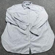 Men's Gray Classic Fit Striped Long Sleeve Button-Down Dress Shirt Size 2XT
