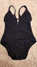Profile by Gottex Women Black Polyamid Plunging Neckline One Piece Swimwear US 6