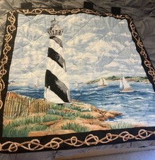 Quilted Lighthouse Wall Hanging Nautical Beach House Seaguls Marine
