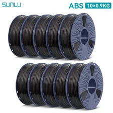 10PCS SUNLU ABS 3D Printer Filament 1.75MM +/- 0.02MM 0.9KG Spool 