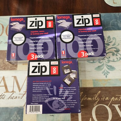 x3 Iomega Zip 100MB Cartridge (PC Formatted 3-Pack) (DiscbyManufacturer)