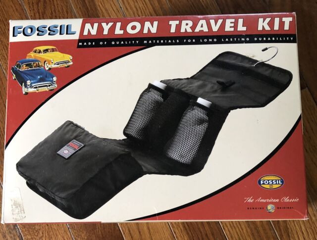 NEW Fossil Nylon Toiletry Travel Kit Hanging Black