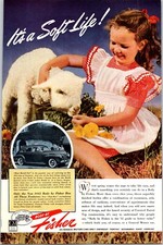 PRINT AD 1941 GM Body by Fisher Buick Special Series 41 Soft Life Girl Lamb