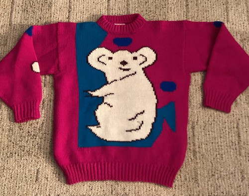 Princess Diana Koala Replica Sweater 100% Wool Made In Peru Size Medium Vtg80s - Picture 2 of 9