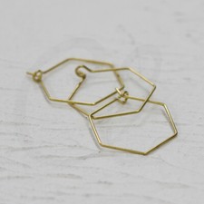 20 Pieces Raw Brass Earring Hooks - Geometric Earring Wire CW-4008C 