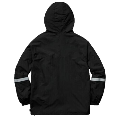 Supreme Reflective Taping Hooded Pullover Parka Jacket Black 18ss