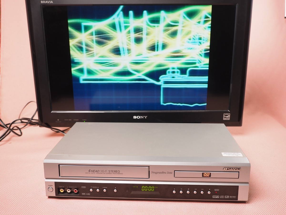 Sansui VRDVD4001 DVD VCR Recorder Combo Player 4 Head Tested No