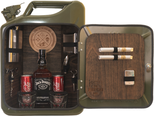 Minibar Männerhandtasche per Vero Uomo - The Jerrycan BAR Papà Weihnachte