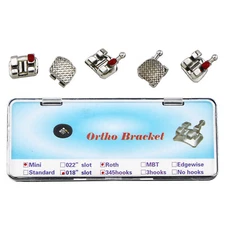 200Pcs Dental Orthodontic Metal Bracket MIM Mini Roth 018 345 With Hooks