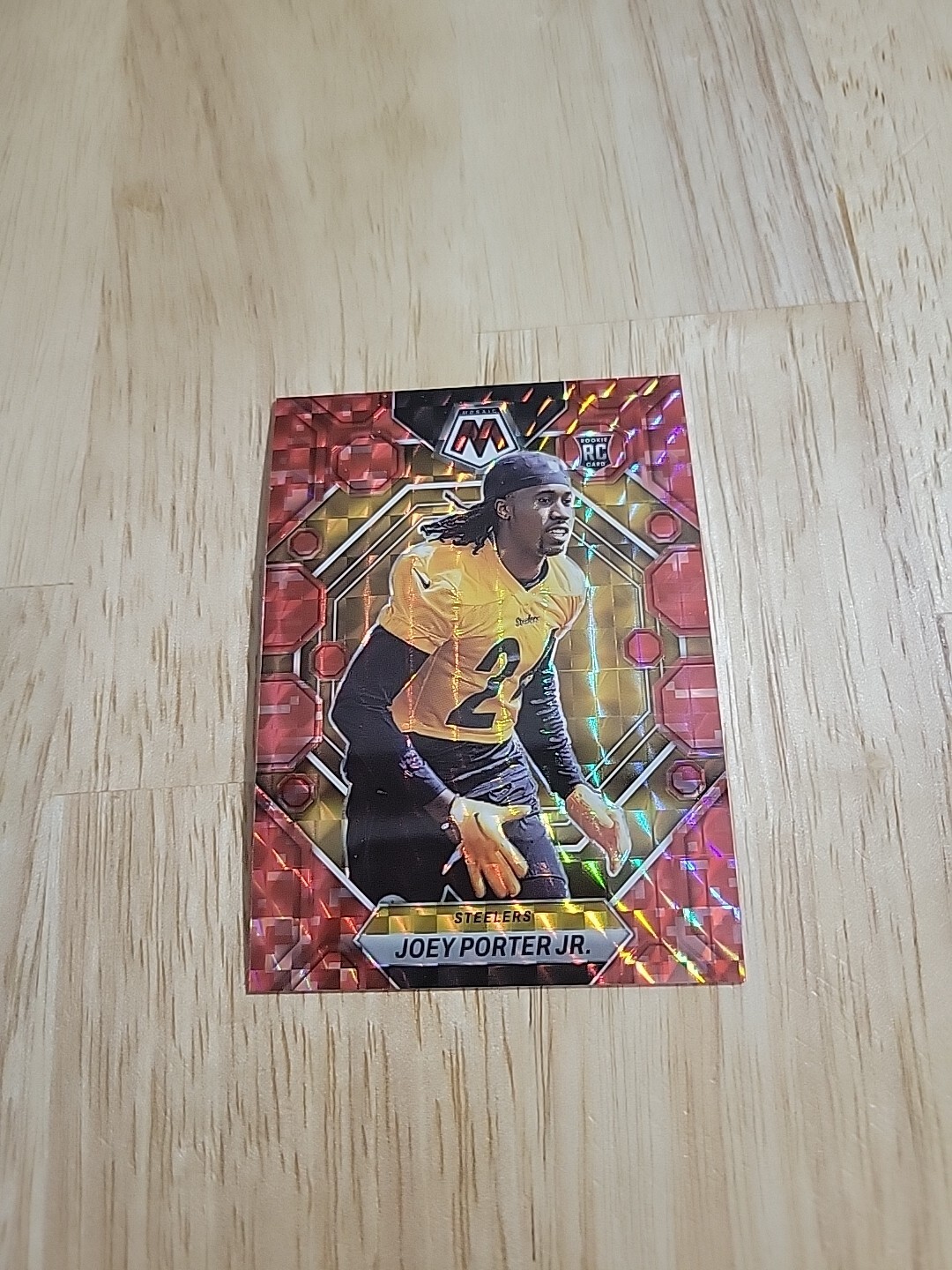 2023 Mosaic JOEY PORTER JR Red Camo Prizm #335 Rookie RC Pittsburgh Steelers SP