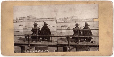 England.Angleterre.Guernsey St Peter Port.Photomécanique Stereoview.Stereo