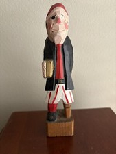 Hand Carved Wooden Pirate Peg Leg Sailor Wood Figure Drinking
