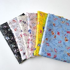 By Yard Floral Satin Fabric Lining Scarf Material Soft Charmeuse