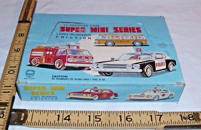 SUPER MINI SERIES TIN FRICTION TOY CARS X12 JAPAN NEW OLD STOCK