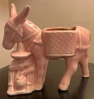 Charming McCoy Mexican Siesta w/ Donkey Planter, Gloss Rose, Vintage 1940s, GVC