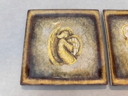 Set of (2) - Lenox Square 9.75" Plates - Heavenly Song Angel Lyre Harp - Picture 2 of 9