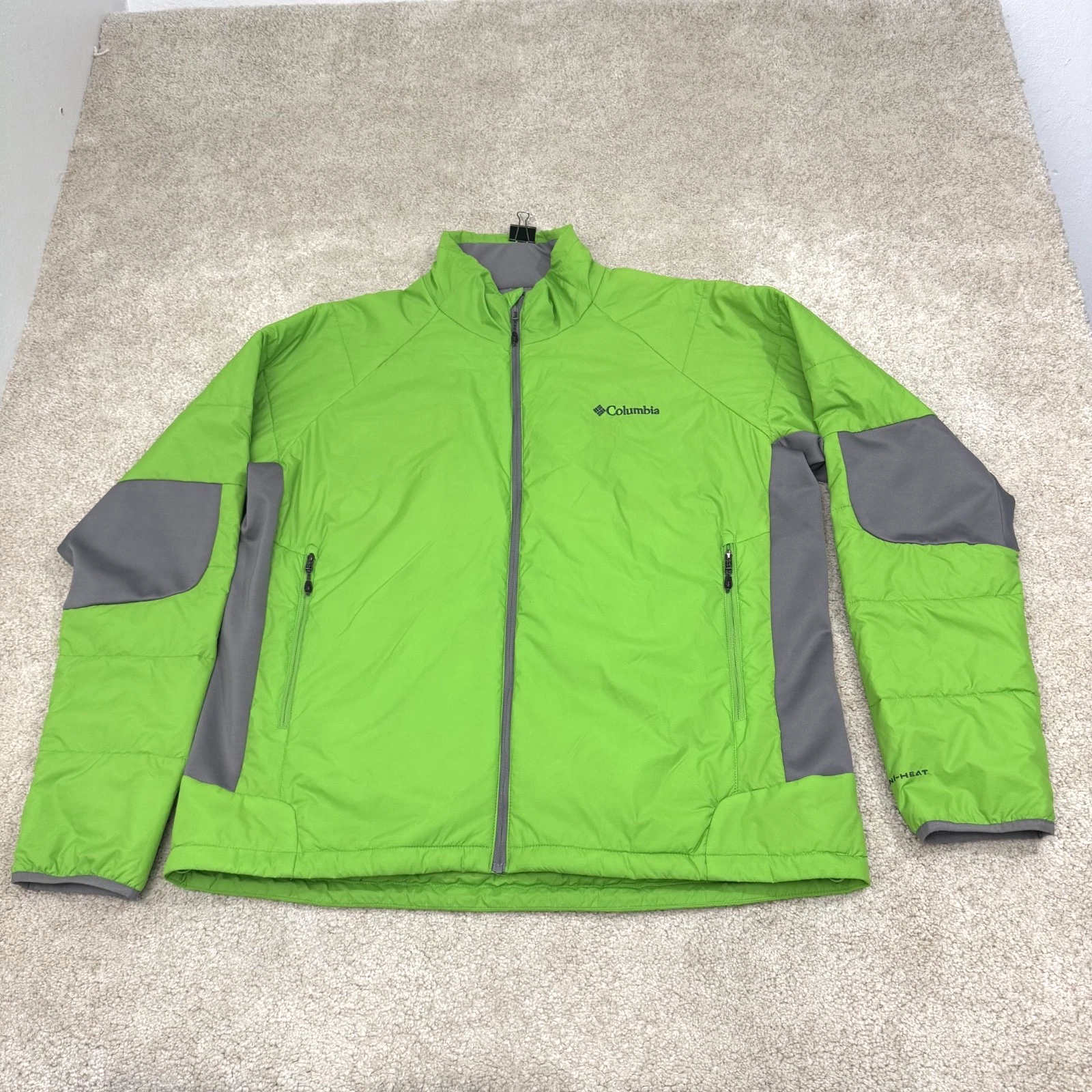 Columbia Omni Heat Omni Shield Full Zip Jacket Mens XL Green Packable