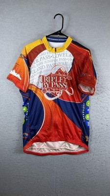 Primal Triple Bypass Cycling Jersey Mens XL Multicolor Full Zip Team Evergreen
