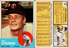 1963 Topps Baseball Card #89 Dick Stigman