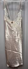 Vintage California Dynasty Lingerie Blush Pink Satin Lace Embroidery Detail Sm