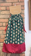 Cupcakes & Cashmere Christmas Teddy Bear Canvas Gift Sack Velvet Trim Green Red