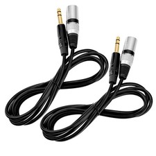 2Pack - 1/4" TRS to XLR Male Balanced Mic Microphone Cable 6ft, XLR to 6.35 Jack