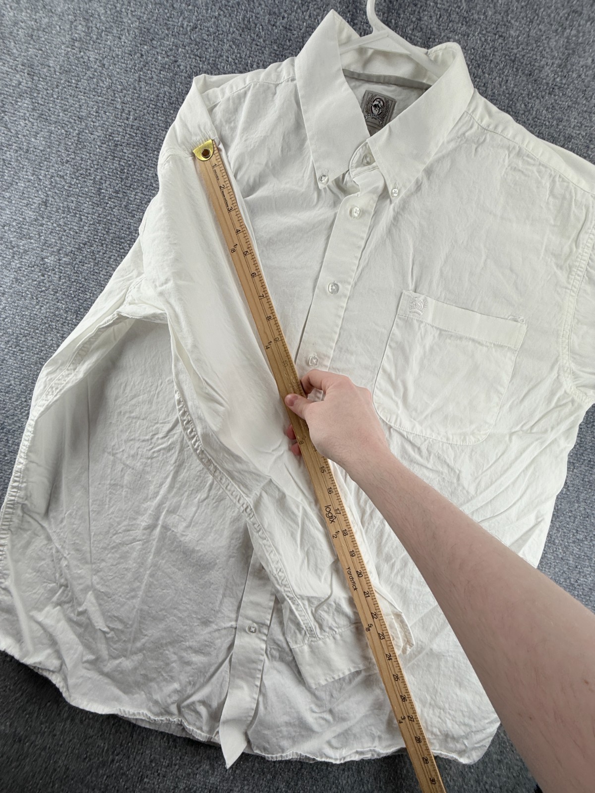 Cinch Cotton Button-Down Large White Solid Long S… - image 10