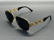 VERSACE VE2289 100287 Gold Dark Grey Men's 61 mm Sunglasses