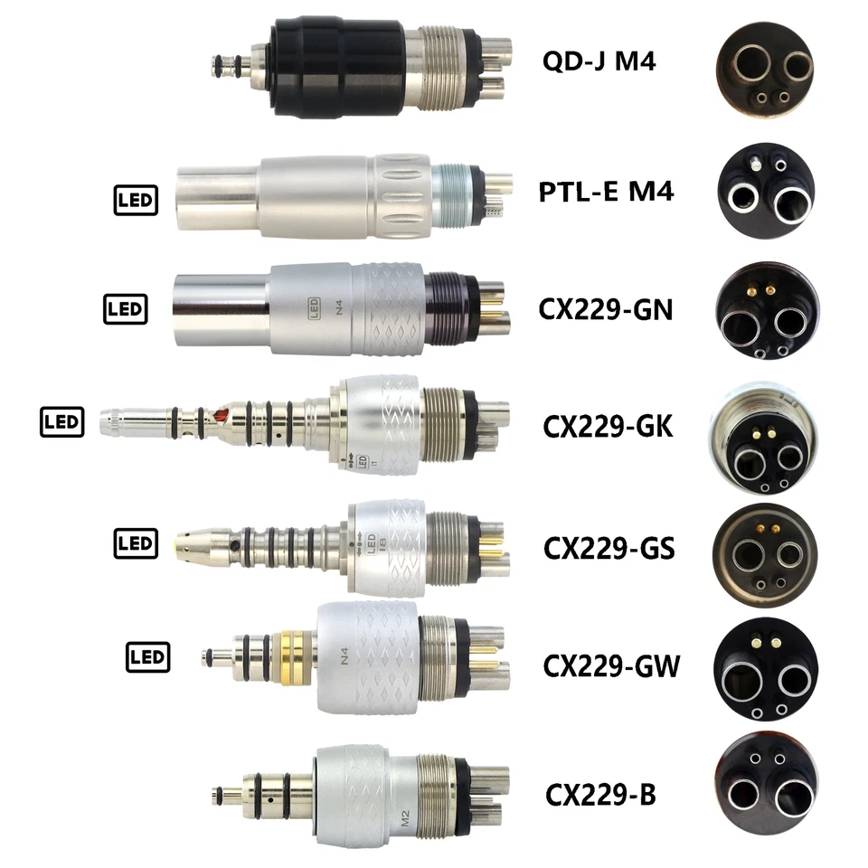 Acoplamiento rápido dental US COXO 4/6 orificios LED acoplador de fibra óptica KAVO NSK Phatelus Foto 2 de 4