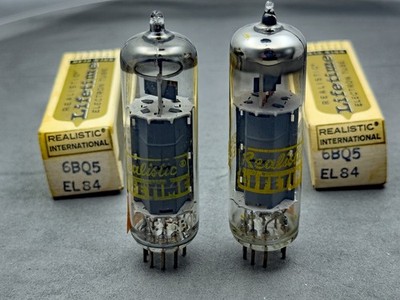 (2) Matsushita Realistic 6BQ5 EL84 Tubes Gold Pins O Getters Japan Tests NOS