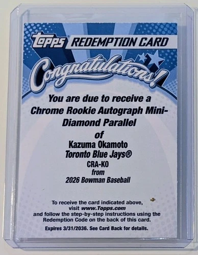Kazuma Okamoto 2026 Bowman Kazuma Okamoto Auto
