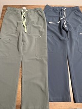 FIGS Cairo Cargo Srub Pants Mens Small Technical Collection Two Pair Bonsai Teal