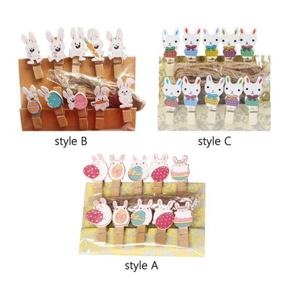 10 Stück Ostern Fotoclips Osterhase Clips Ornamente Basteln Fotohalter für
