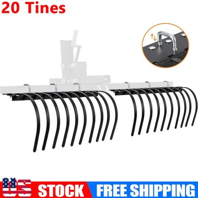 Landscape Rake Implement for ATV/UTV Removal of Rock Grass Clumps and Debris US