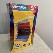 Memorex Multicolor Slim CD Jewel Cases 50 Pack new