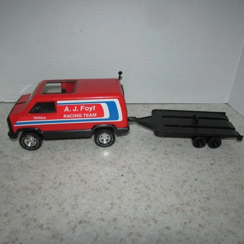 Vintage 1979 Pressed Steel Tonka A.J. Foyt Racing Van W/ A.J. Foyt Action Figure