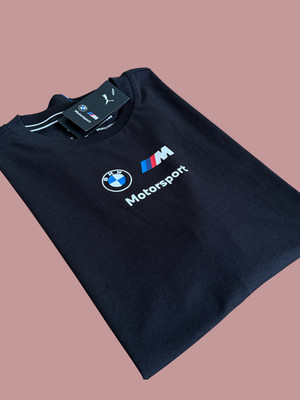 Puma BMW M Motorsport Essentials Logo T-Shirt Men Sz M Black New $45